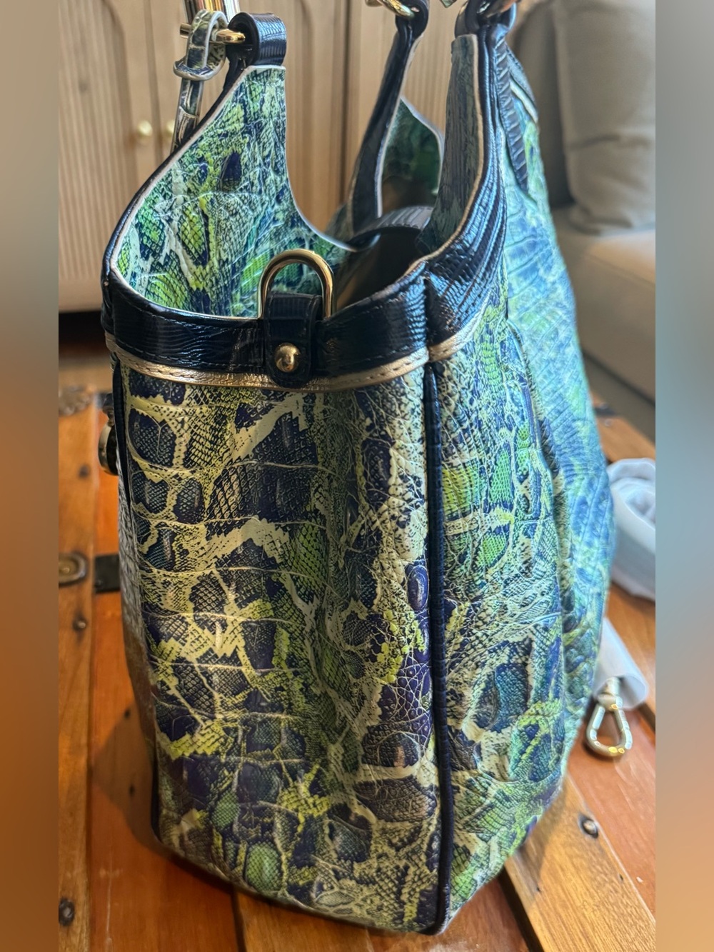 Brahmin Celia Green Viper Mackay Bag Green in Genuine Leather - Picture 7 of 15